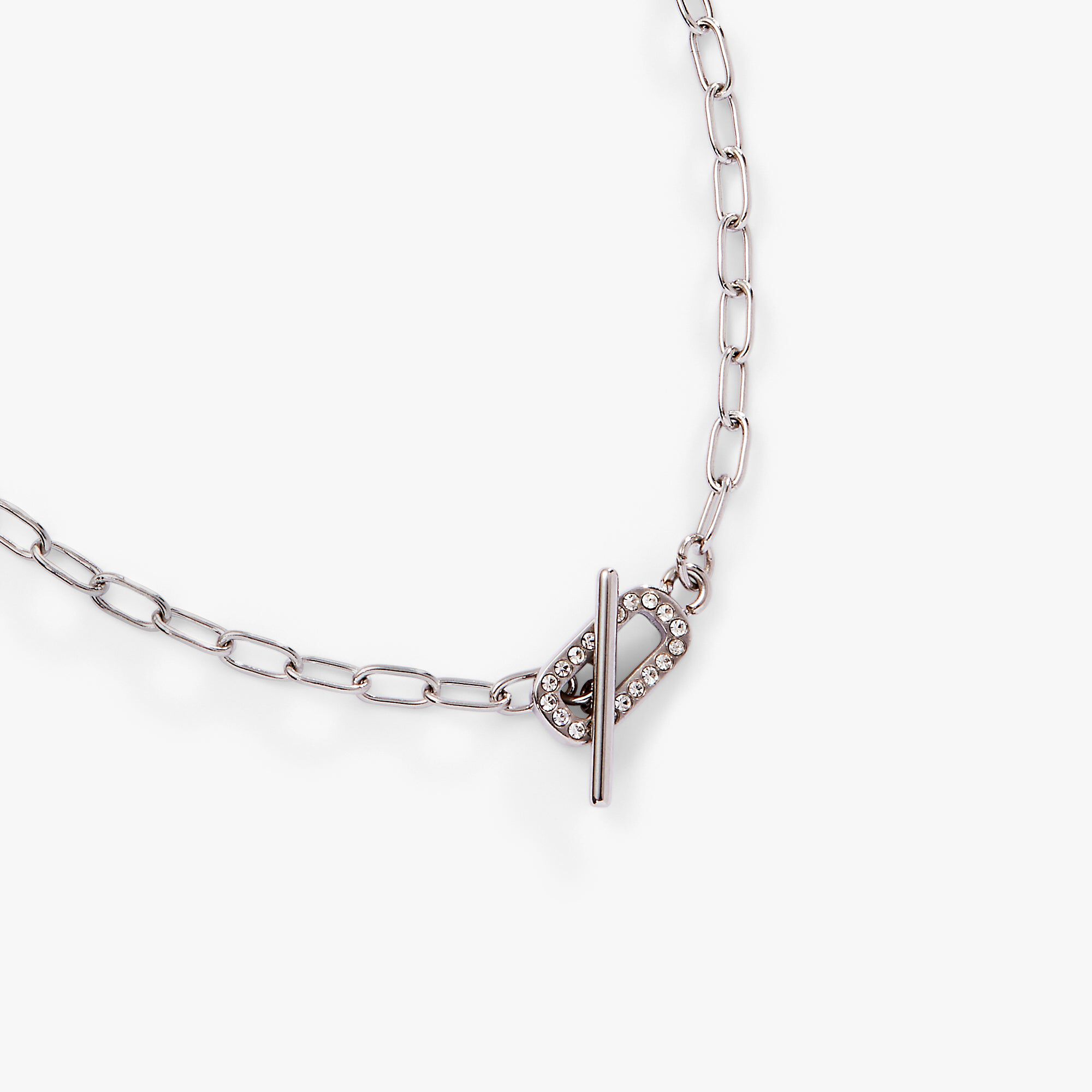 Crystal Pave Toggle Necklace, Silver / Silver, alternate image number 1