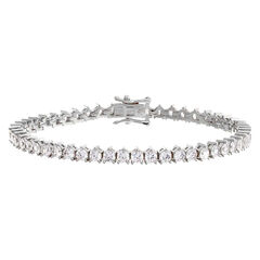 Thin Three Prong Tennis Bracelet