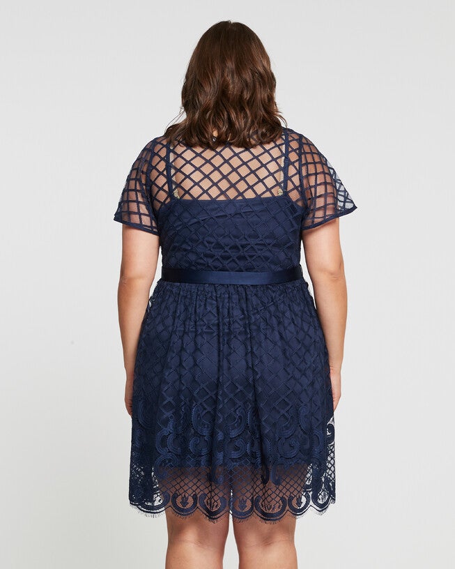 Catalina Navy Lace Dress, Navy / Navy, alternate image number null