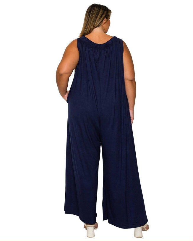 Olson Wide Leg Pocket Jumpsuit, Navy / Navy, alternate image number 2