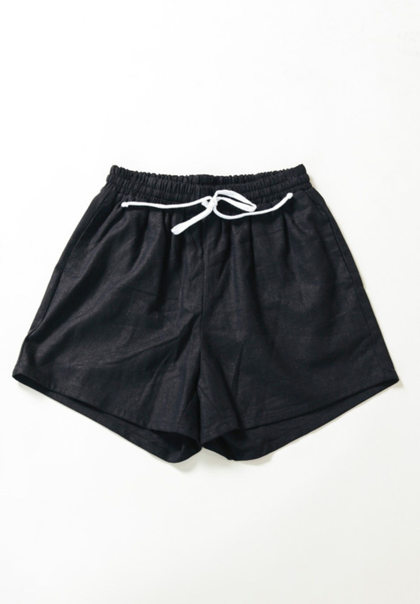Plus Rita Linen Shorts, Black / Black, alternate image number 2