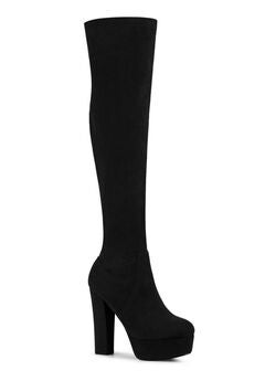 Platform Chunky Heel Over the Knee Thigh High Boots