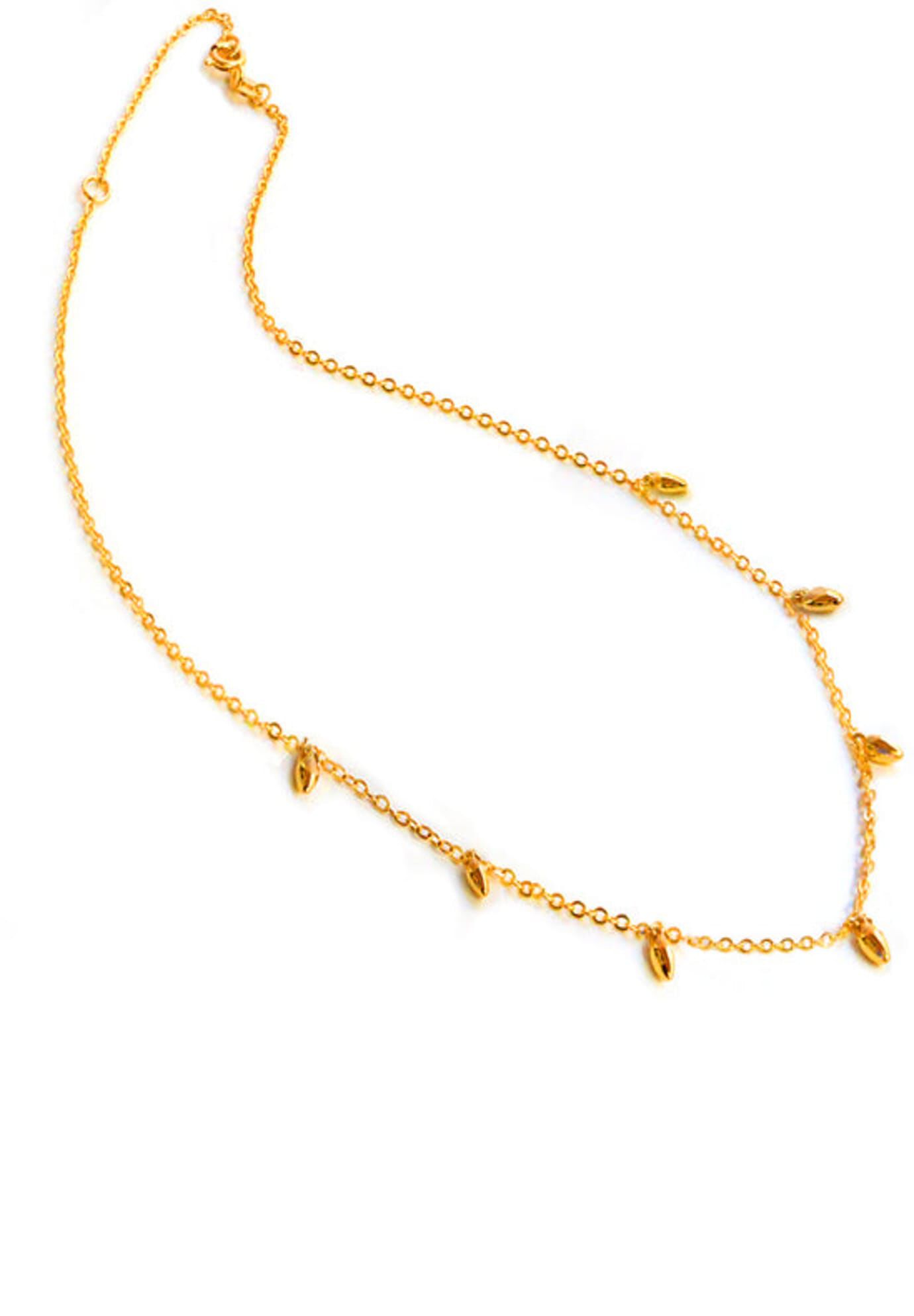 RICE Bead Chain Necklace, Gold / Gold, alternate image number 4