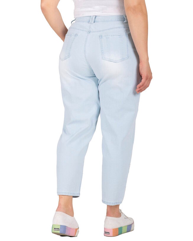 Harlow Plus Size High Rise Easy Fit Cropped Jeans, Light Vintage / Light Wash, alternate image number 3