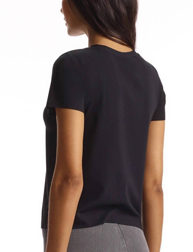 ESSENTIAL COTTON CREWNECK TEE IN BLACK, Black / Black, alternate image number null