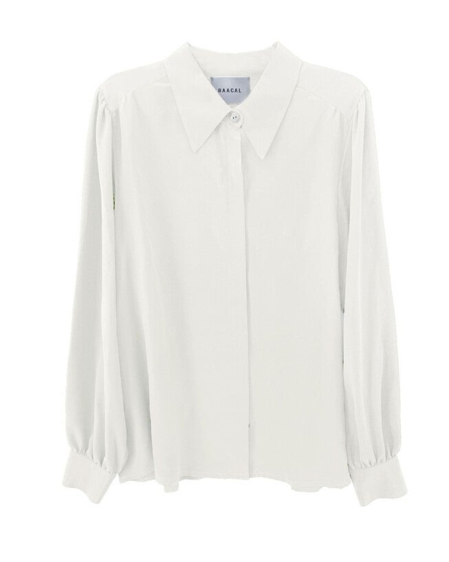 Sigourney Blouse in Ivory Silk, Ivory / Ivory, hi-res image number 0