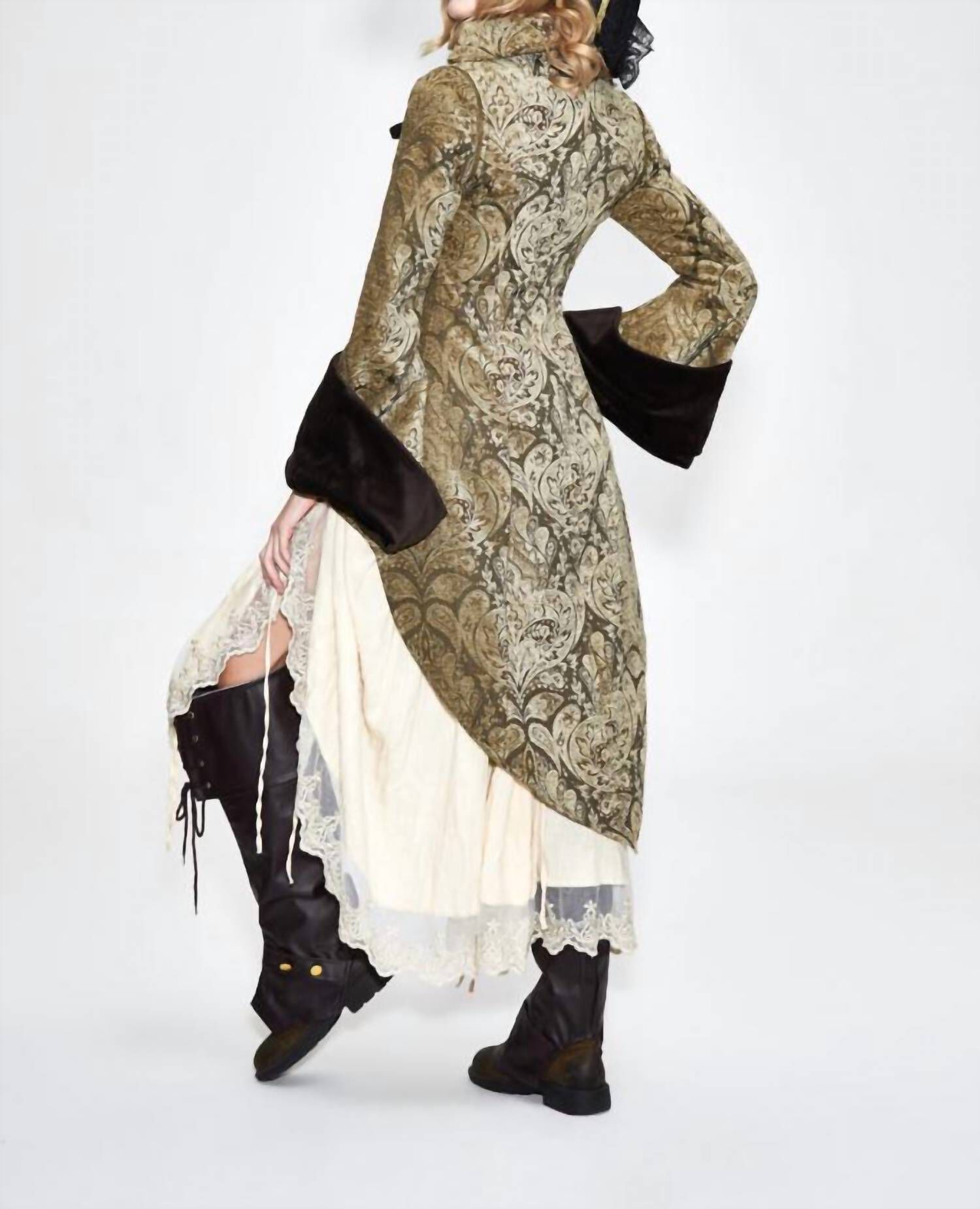 VICTORIAN PIRATE JACKET, Gold / Gold, alternate image number 2