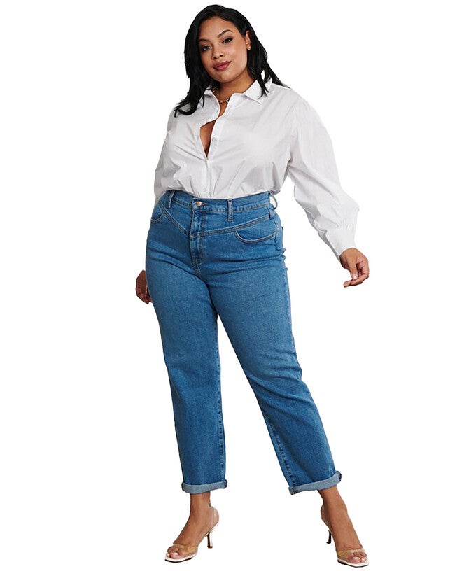 Edie High-Rise Mom Jeans, Classic Blue / Medium Wash, alternate image number 3
