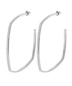Square Shaped Hoops Silver