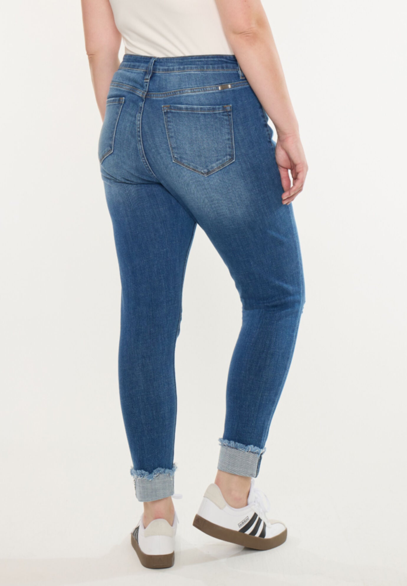 Stevie Mid Rise Ankle Skinny (Plus Size), Medium Wash / Medium Wash, alternate image number 5