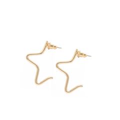 Small 1/2 Star Earrings Gold