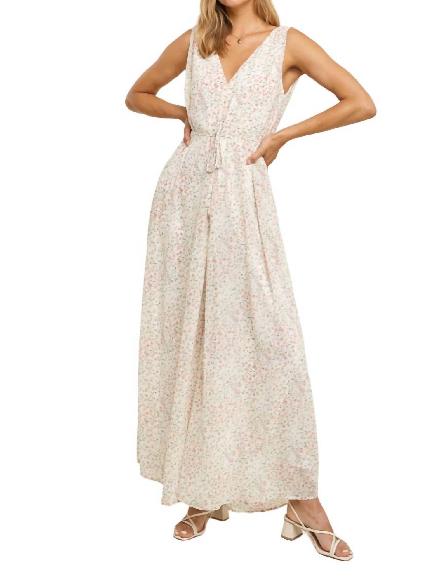 Ditsy Floral Jumpsuit, Cream / Cream, hi-res image number 0