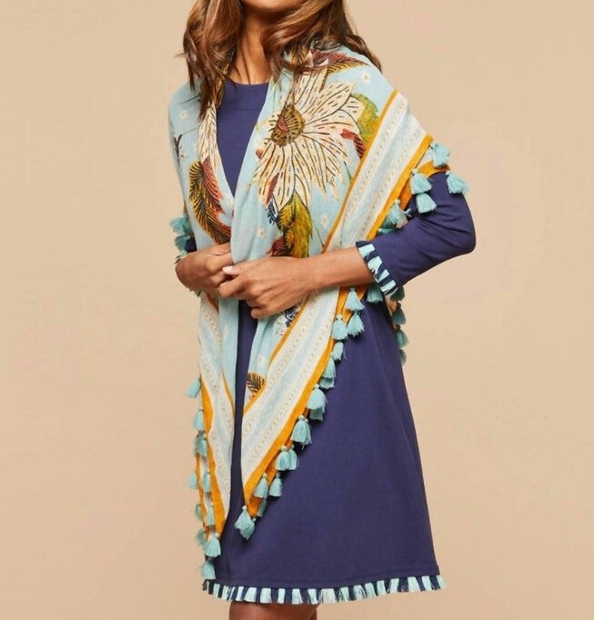 SQUARE SCARF IN RIVERSIDE STATION FLORAL, , alternate image number 3