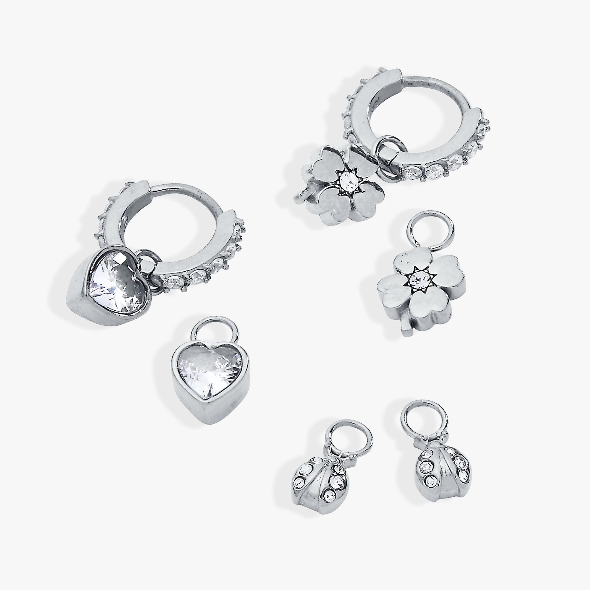 Love & Luck Mix & Match Earring Set of 4, Silver / Silver, alternate image number 1