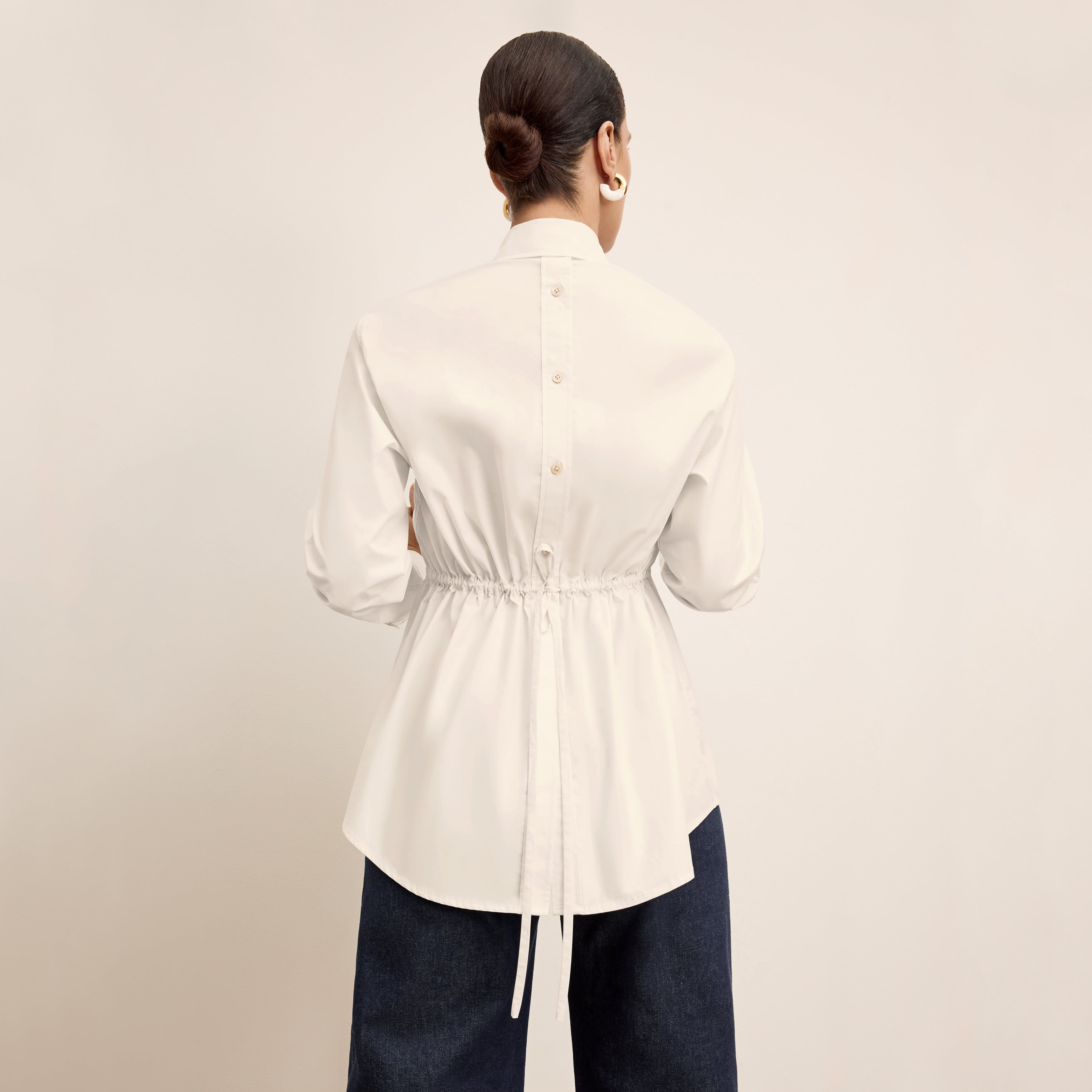 Bentley Al Fresco Shirt - Cotton Poplin, Eggshell / White, alternate image number 2