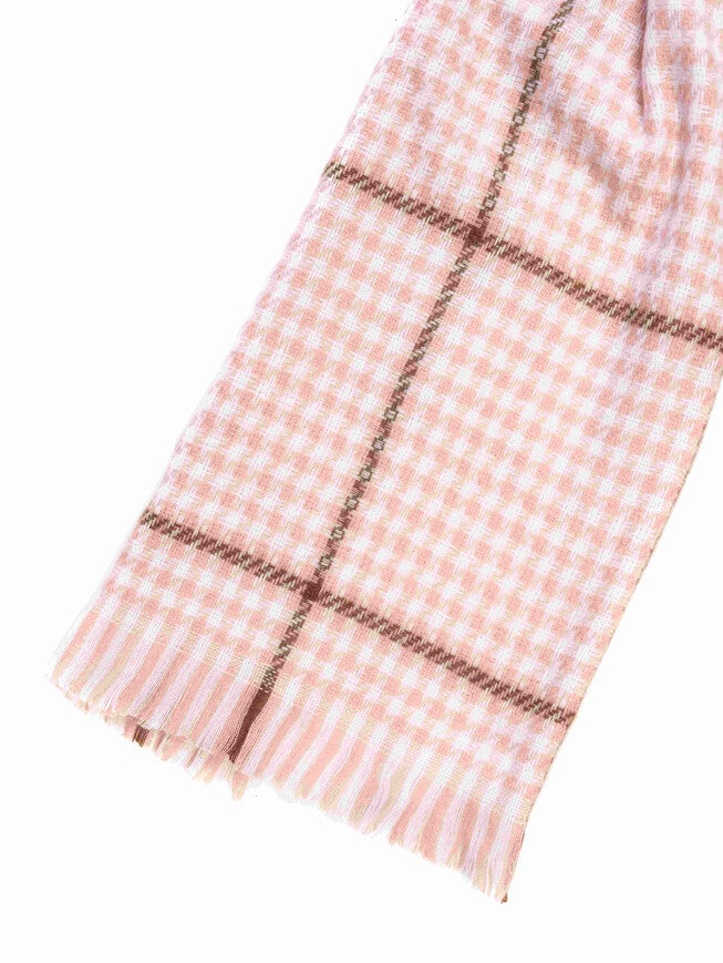 Mixed Patten Soft Tweed Scarves Pink, , alternate image number null