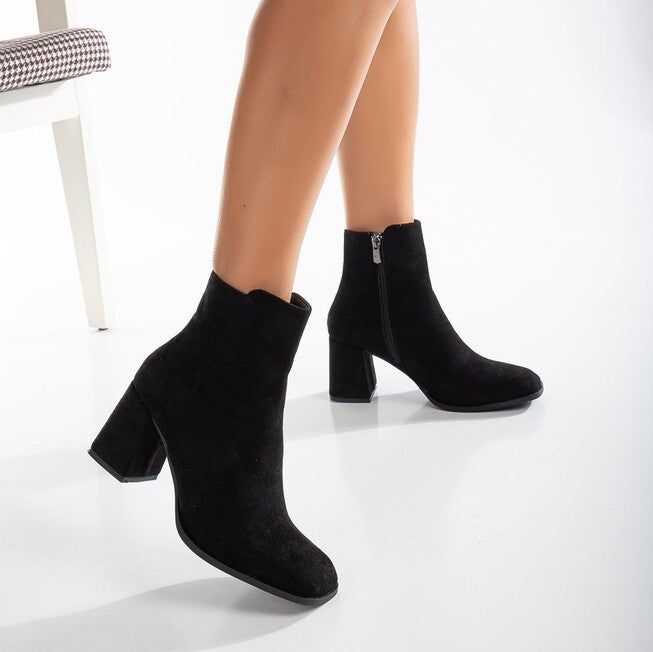 NADINE - BLACK SUEDE ANKLE BOOTS, BLACK / Black, alternate image number 3