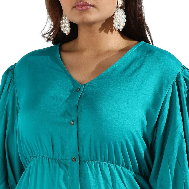 Teal Fit and Flare Dress, Teal / Teal, alternate image number null