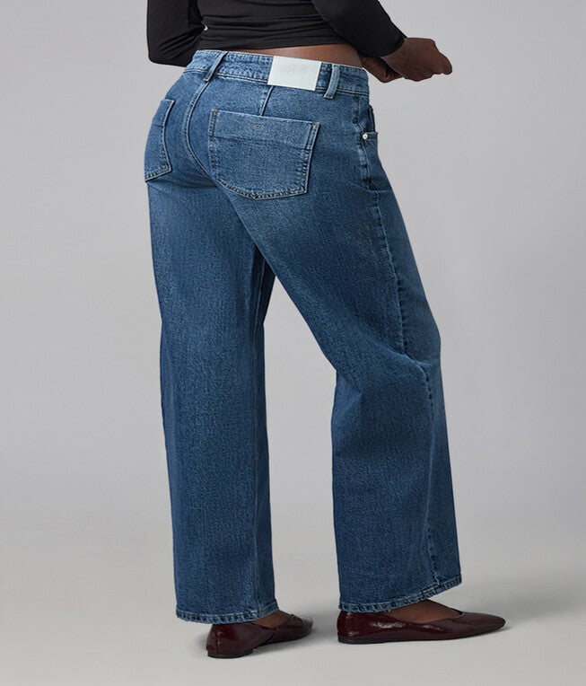 MIRO-FN Mid Rise Relaxed Straight Jean, Film Noir / Navy, alternate image number 2