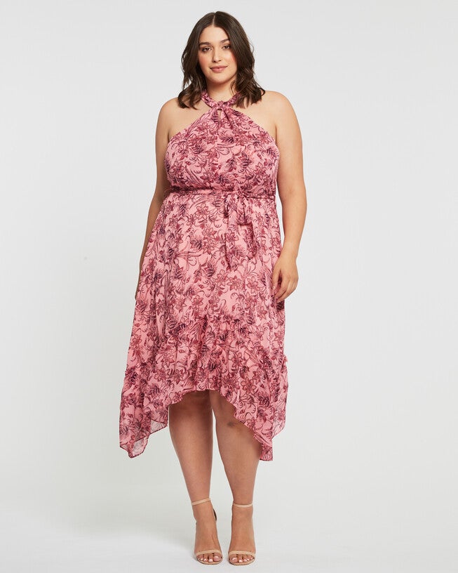 Sophia Halter Dress, Print / Pink, alternate image number null