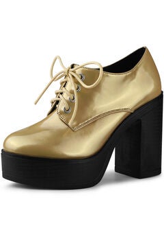 PLATFORM LACE UP CHUNKY HEEL BOOTIES