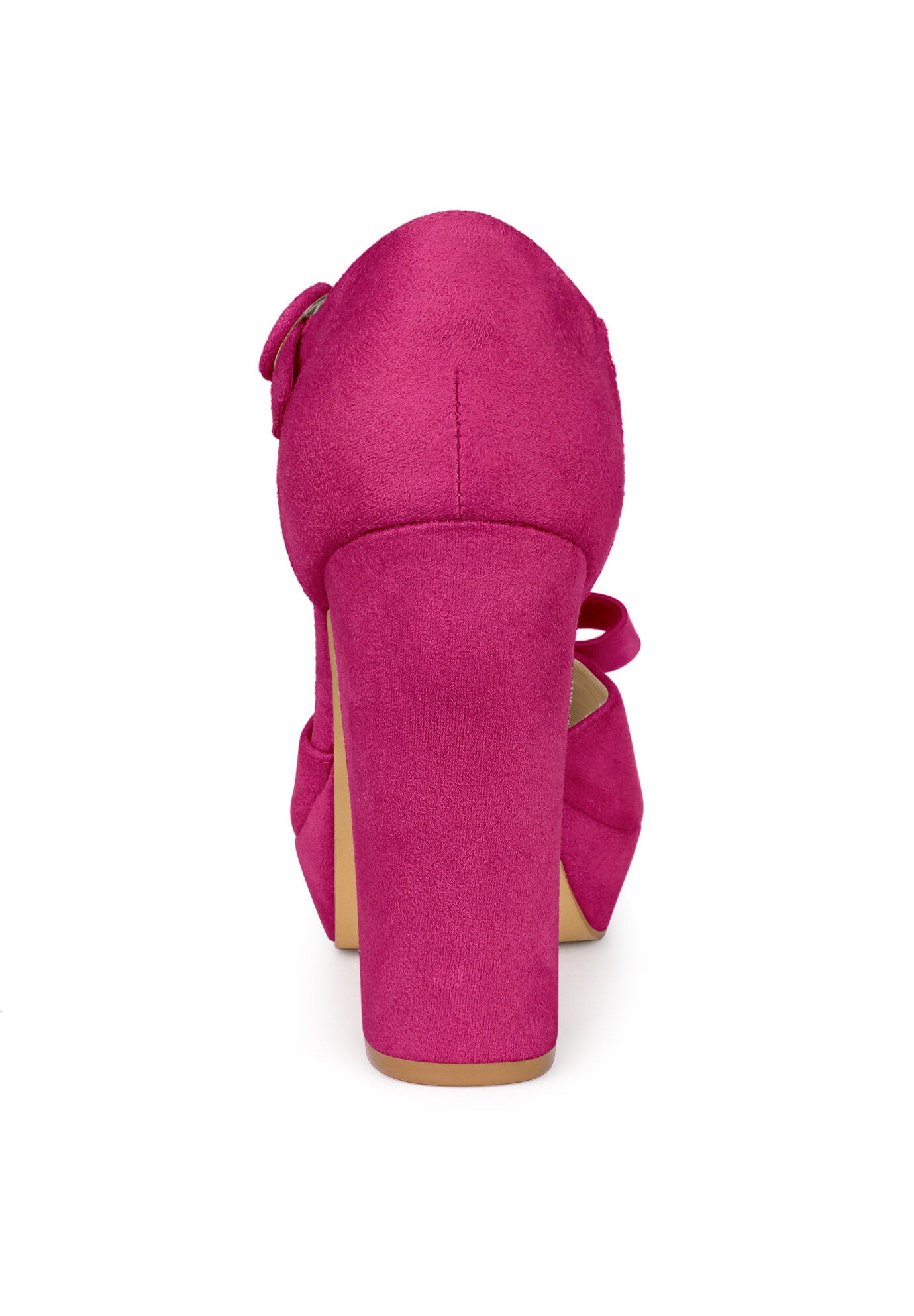 Mary Janes Platform Pumps Chunky Heels Dress Shoes, Hot Pink / Pink, alternate image number 2