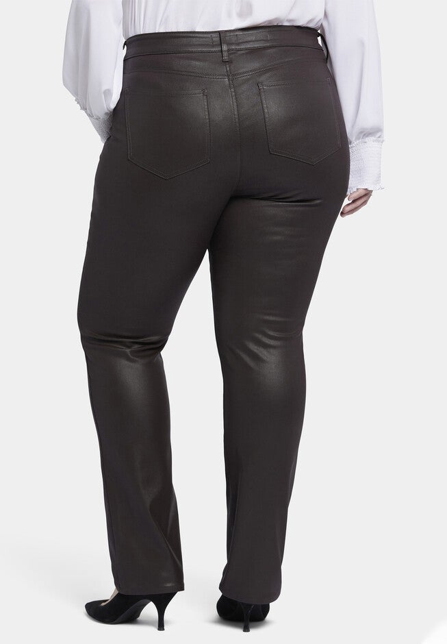 Coated Marilyn Straight Jeans, Cordovan Coated / Burgundy, alternate image number 1
