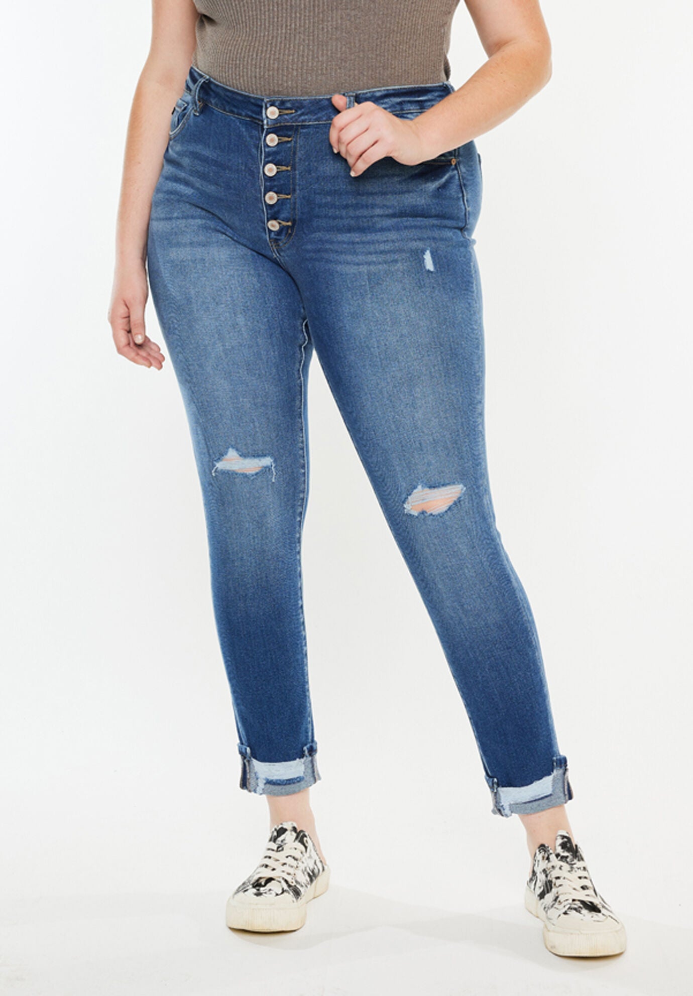 Dorah High Rise Ankle Skinny (Plus Size), Medium Wash / Medium Wash, alternate image number 1