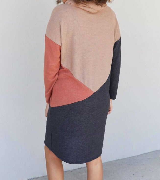 DIAGONAL COLOR BLOCK MINI DRESS IN MULTI, , alternate image number 6