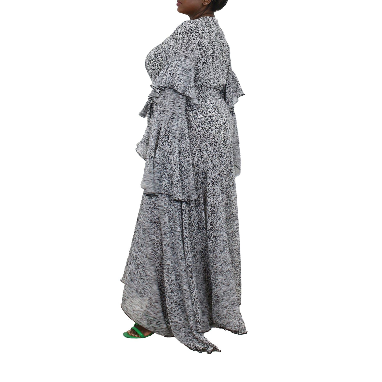 Korinne Deluxe Kaftan Black & White Abstract Print, BlackWhite / Black, alternate image number 2