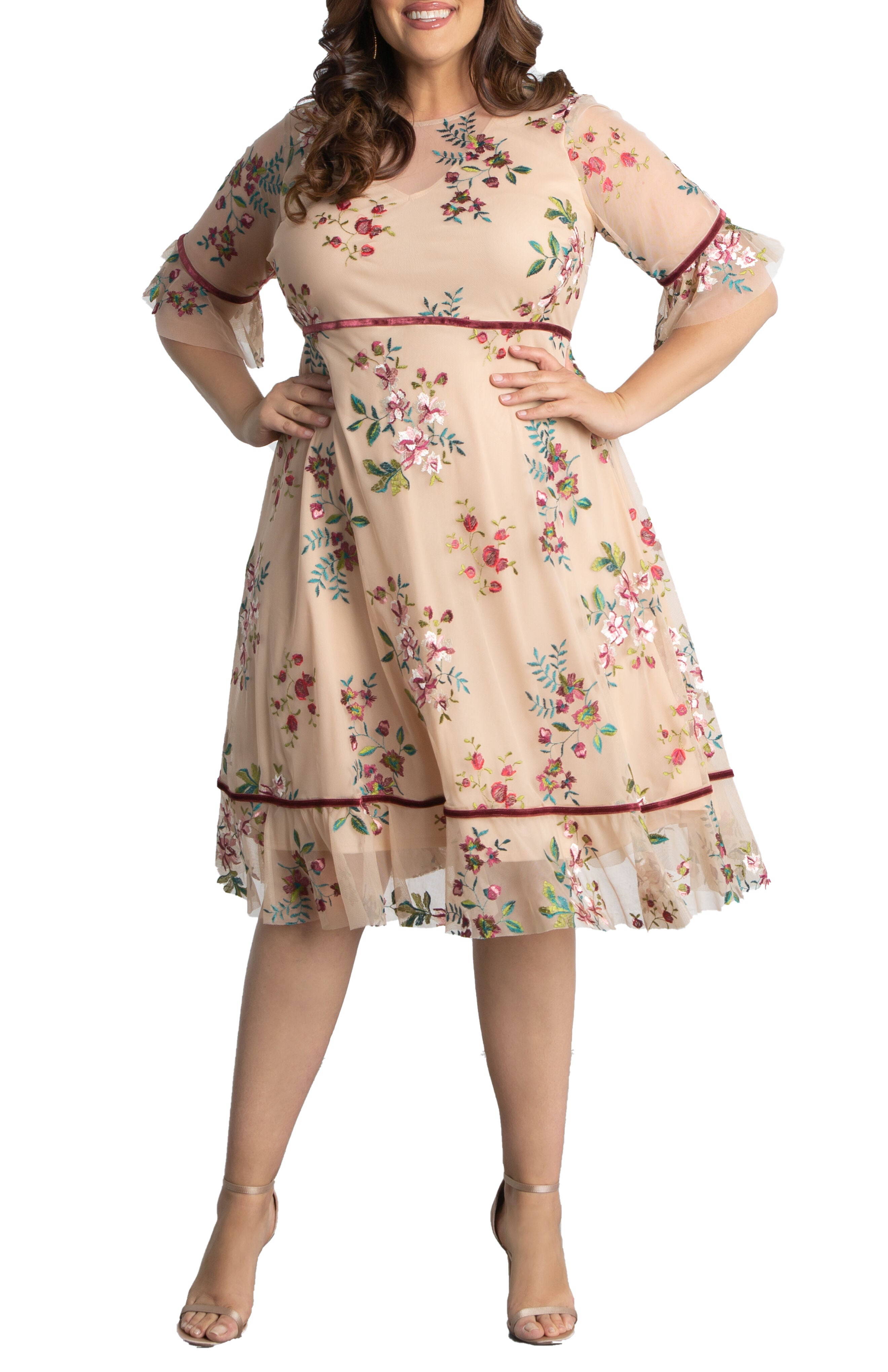 Wildflower Embroidered Dress, BLUSH / Mauve, hi-res image number 0