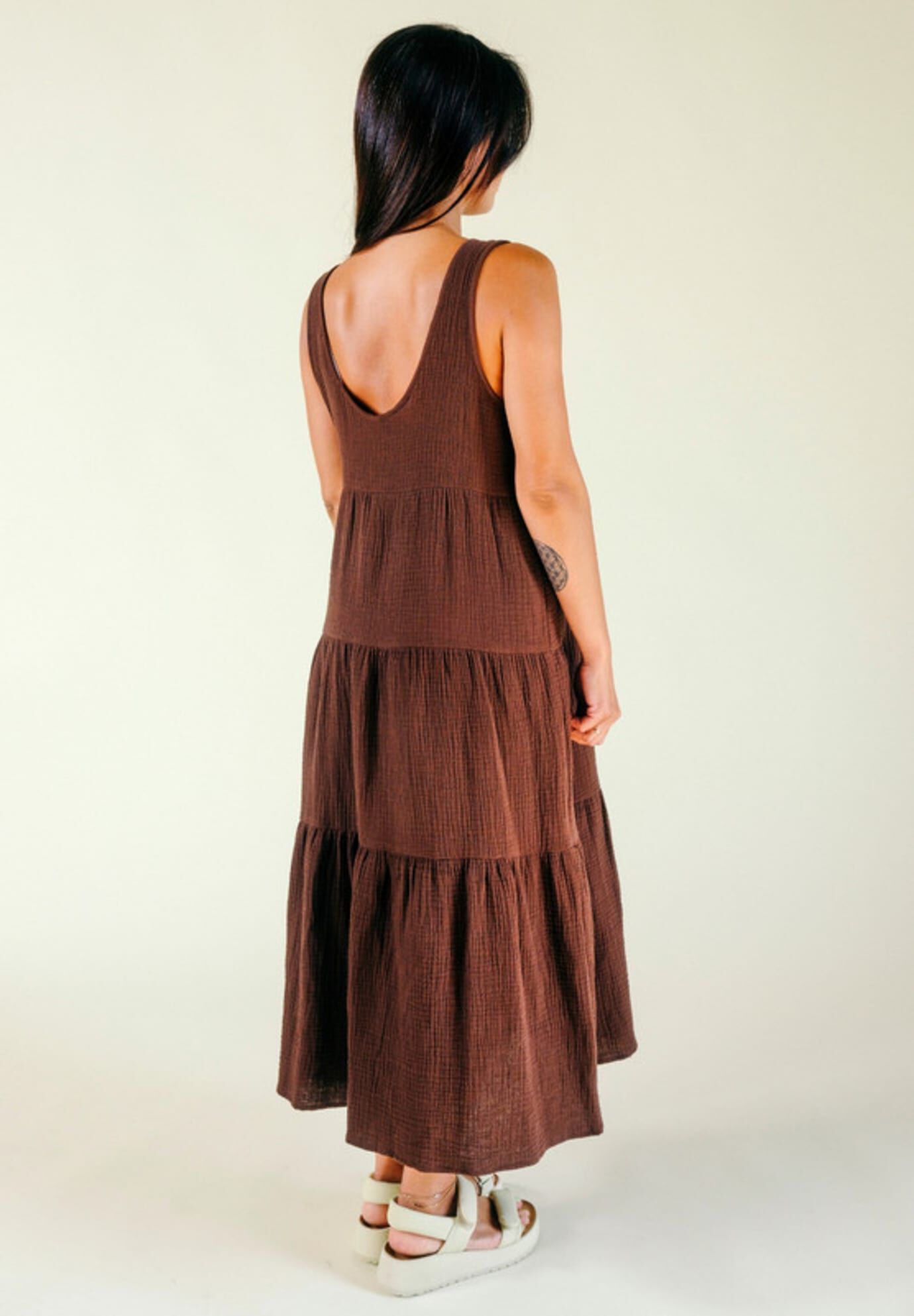 Plus Teresa Tiered Tank Dress, Chicory Coffee / Mocha, alternate image number 1