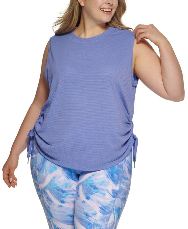 Calvin Klein Women's Performance Plus Tie Hem Tank Top Purple Size 3X, Purple / Purple, hi-res image number 0