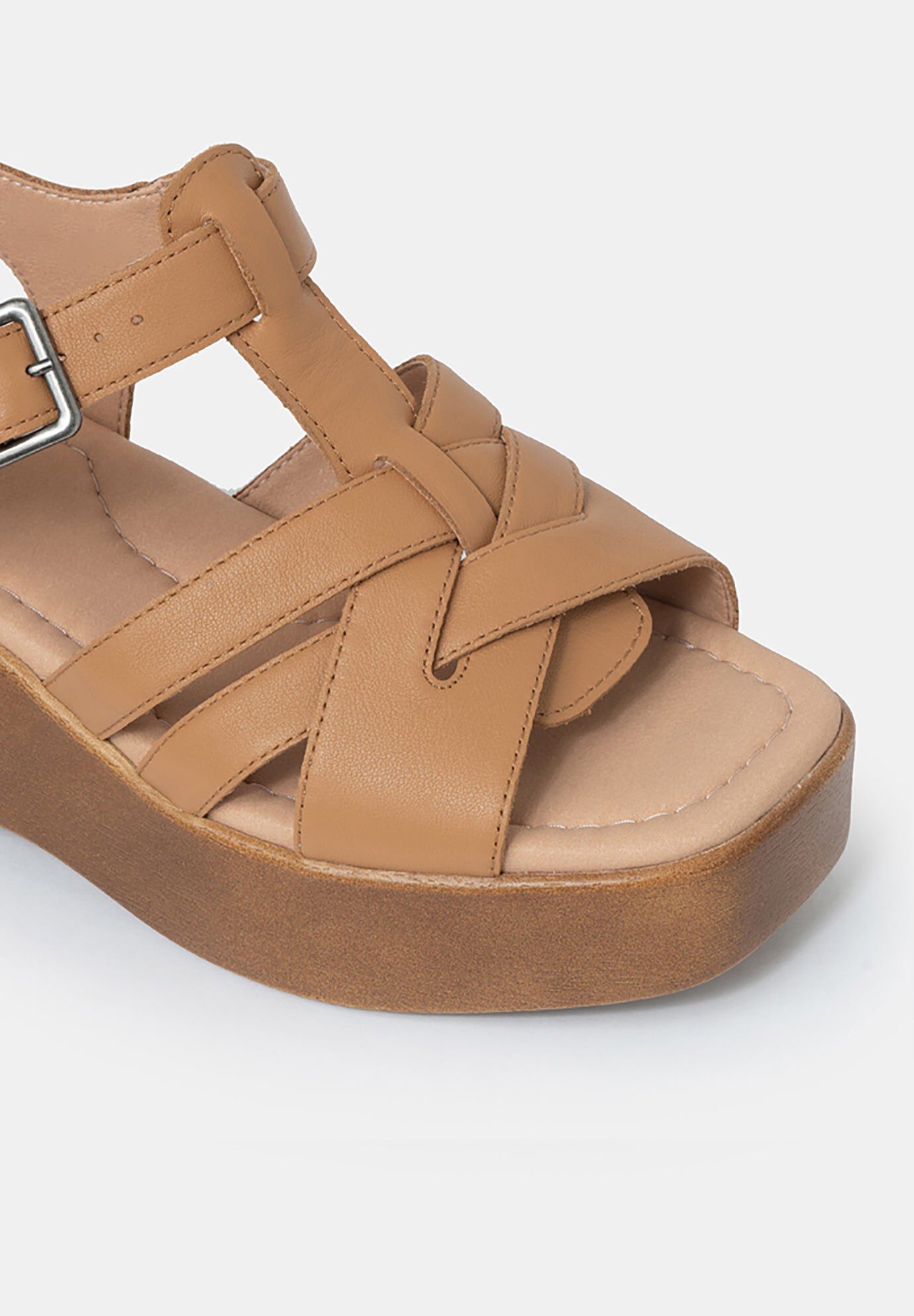 Willow T-Strap Wedge Sandals, Toast / Mustard, alternate image number 2