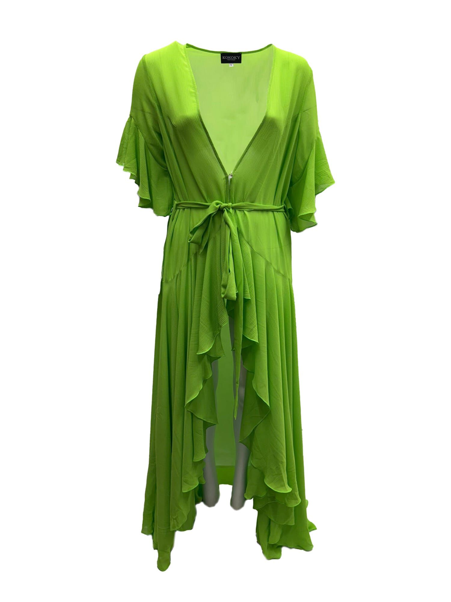 Korinne Standard Kaftan Neon Green, Neon Green / Light Green, hi-res image number 0