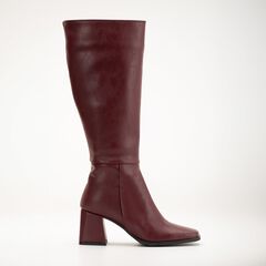 CELESTE - BURGUNDY MATT KNEE HIGH BOOTS