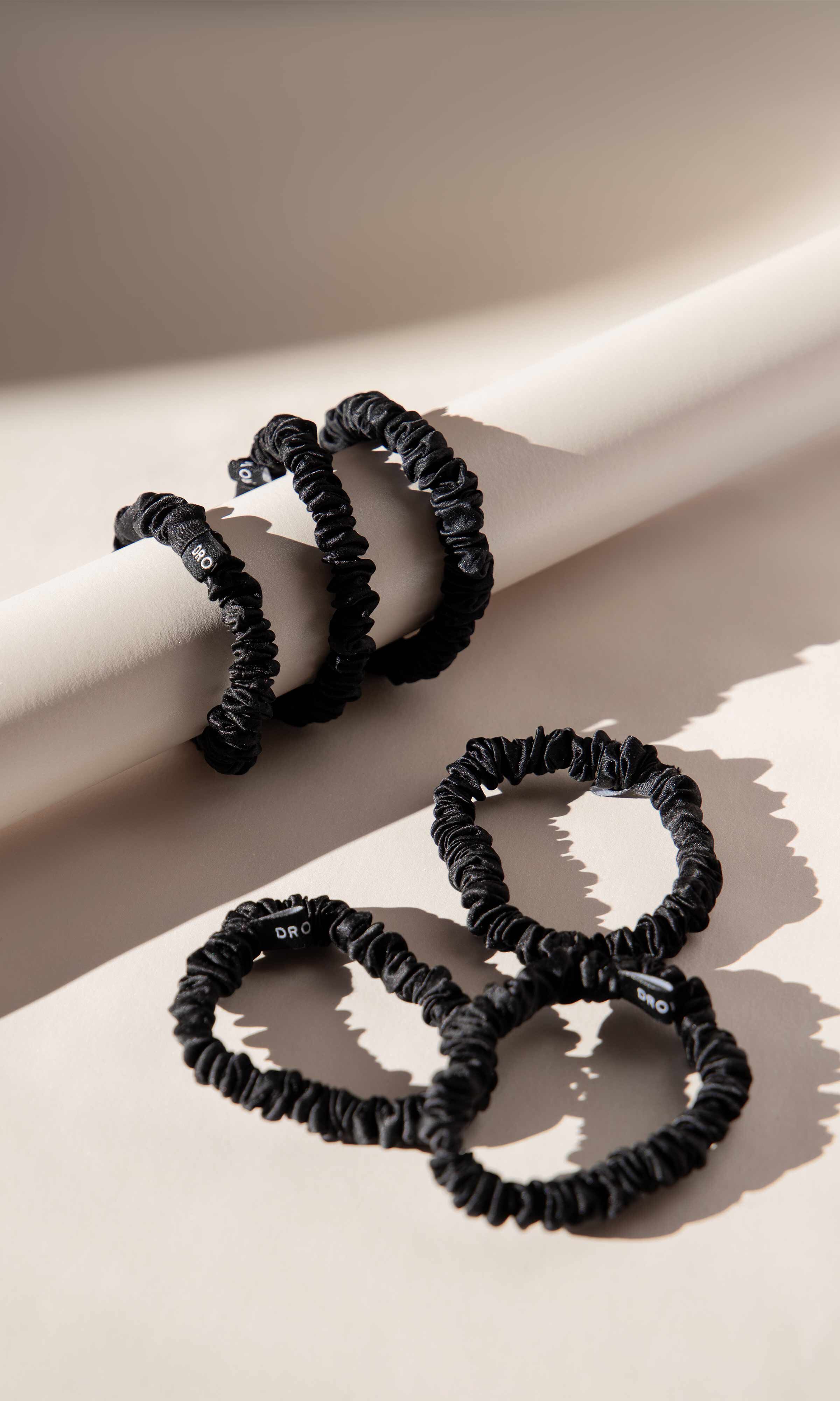 Skinny Scrunchie Set, Black Jade / Black, alternate image number 1