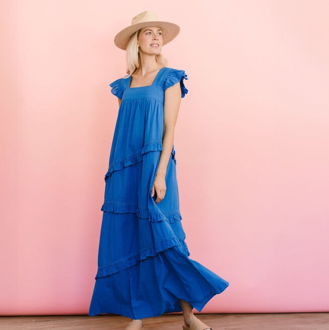 Blue Olla Dress, Blue / Cobalt, alternate image number null