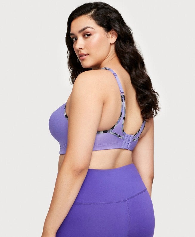 No-Bounce Camisole Sports Bra, Purple / Purple, alternate image number 1