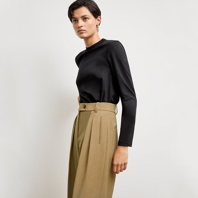 Raquel Long-Sleeve Tee - Organic Pima Cotton, Black / Black, hi-res image number 0