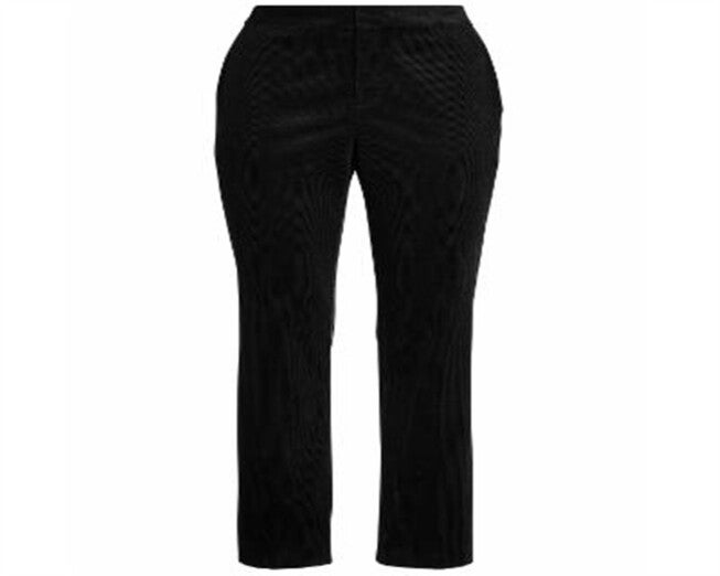 Ralph Lauren Women's Classic Straight Corduroy Creased Jeans Black 14W, Black / Black, hi-res image number null