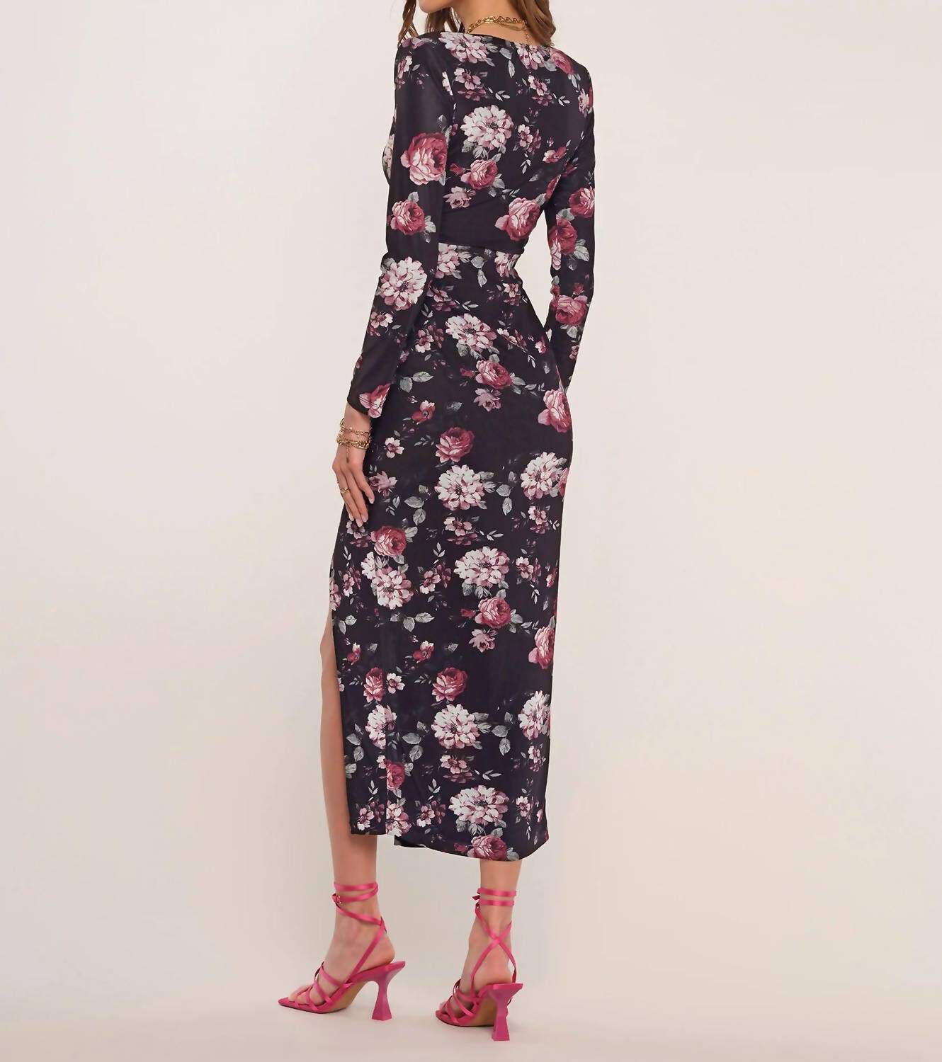 ARIELLA DRESS IN FLORA, Flora / Black, alternate image number 2