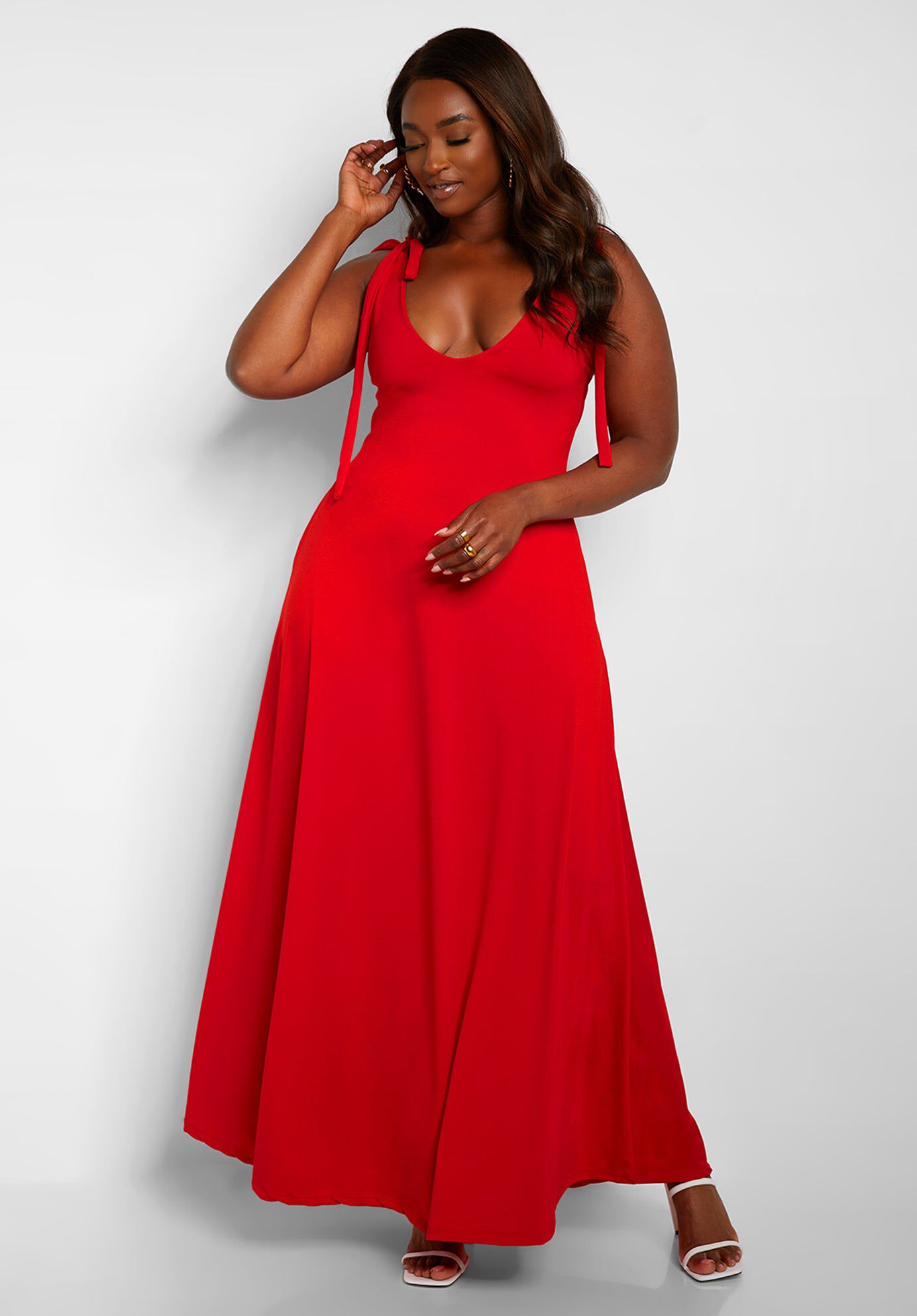 All You Need Maxi Skater Dress W. Pockets, Red / Red, hi-res image number 0
