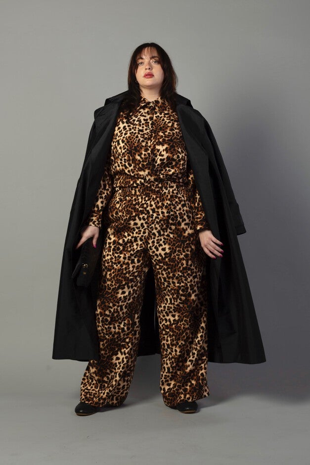 Riley Wide Pajama Style Pant, Leopard / Mocha, alternate image number 1