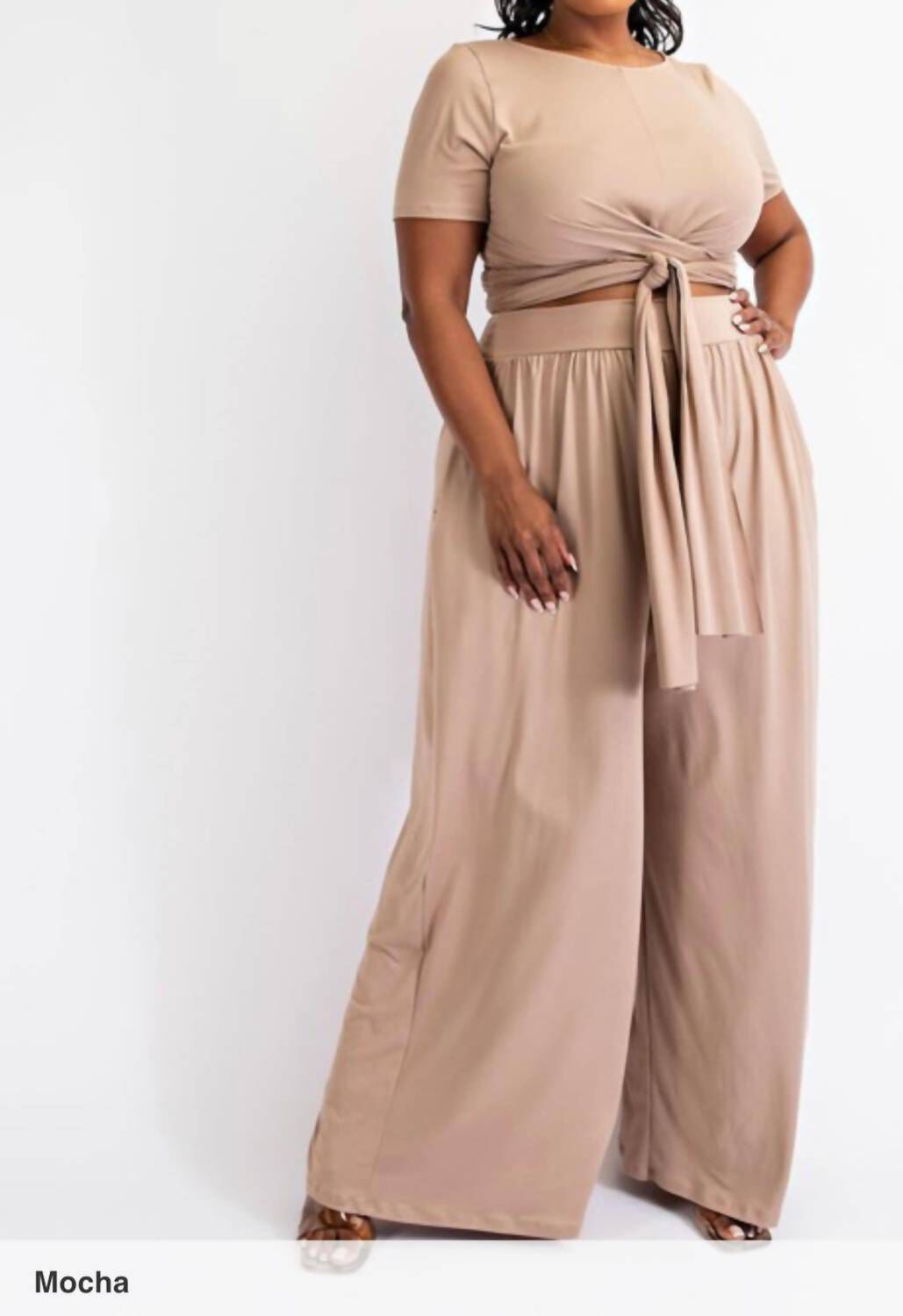 CHARITA TWO PIECE PANTS SET IN MOCHA, Mocha / Beige, hi-res image number 0