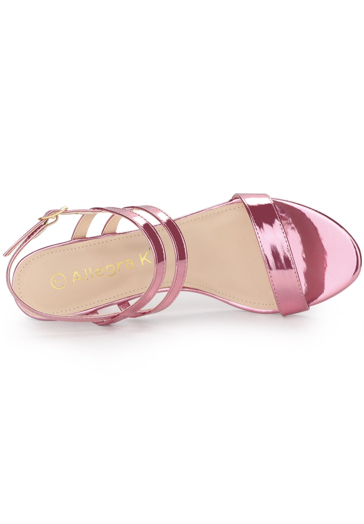 Slingback Block Heel Ankle Strap Sandal, Pink / Pink, alternate image number 3