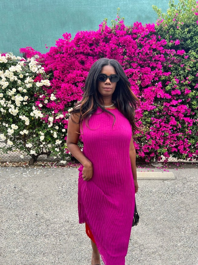 JAYA PLEATED DRESS, Red / Red, alternate image number 2