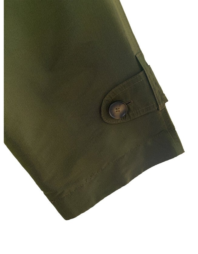 JULIA SHORT TRENCH COAT, Olive Green / Olive Green, alternate image number 3