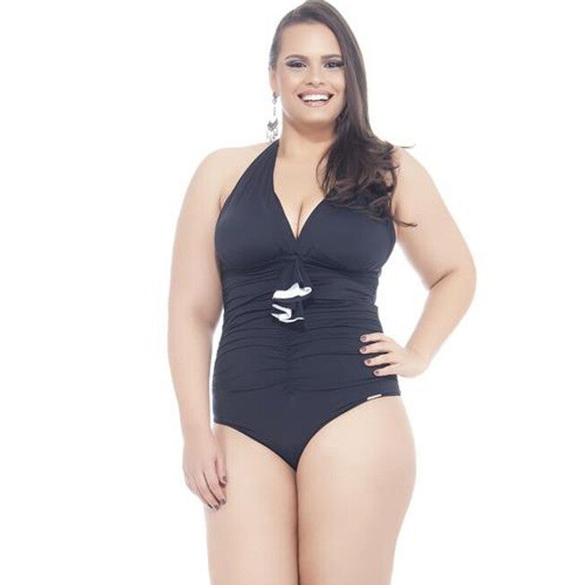 Backless Swimsuit With Padded Cups, Black / Black, hi-res image number null