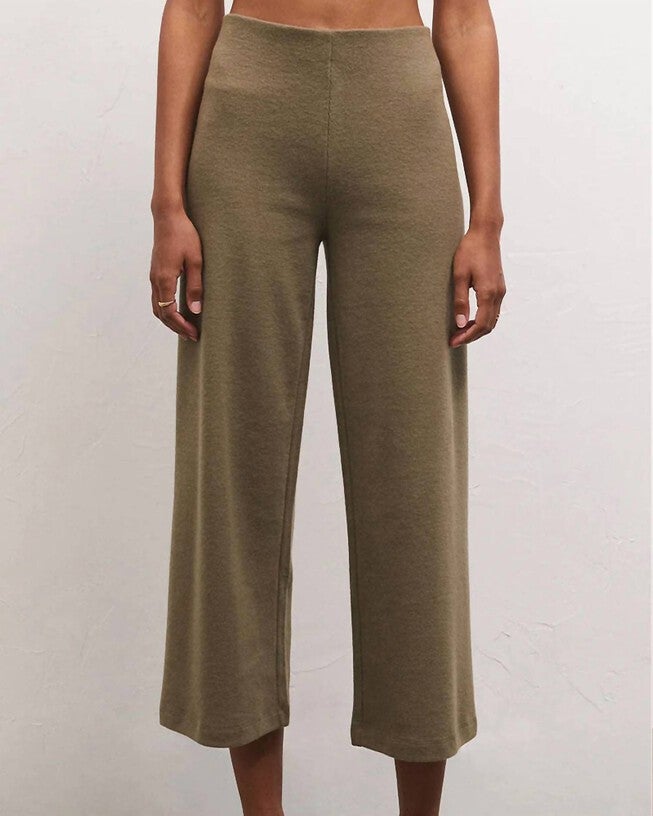 Delaney Brushed Rib Pant in Kelp, Kelp / Brown, hi-res image number 0